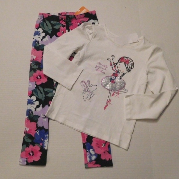 NWT Gymboree SHOWERS OF FLOWERS Girls Size 3-6 Months Pants /& Tee Shirt 2-PC SET